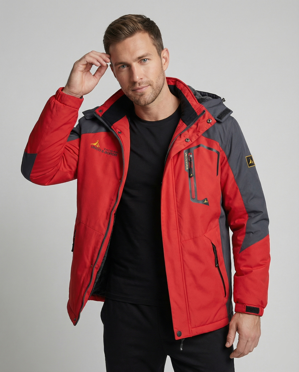 Elliot | Effortless Waterproof Colour-Block Jacket with Removable Hood
