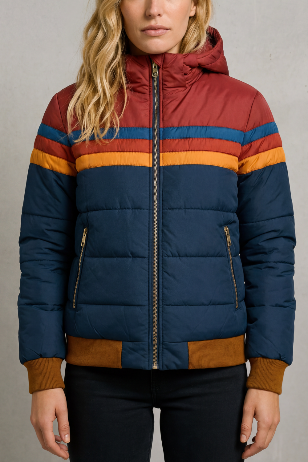 Elodie | Classic Striped Hooded Waterproof Jacket