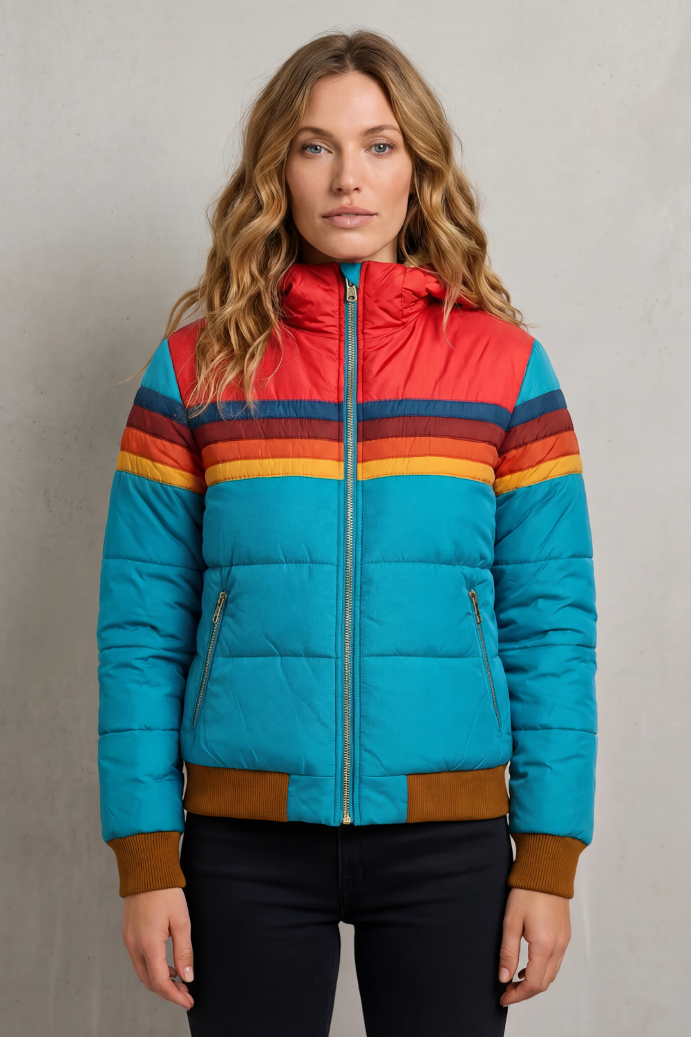 Elodie | Classic Striped Hooded Waterproof Jacket