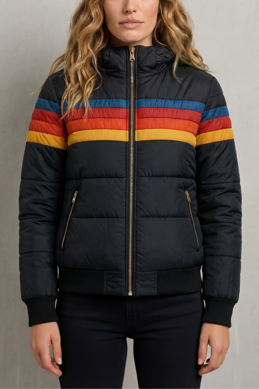 Elodie | Classic Striped Hooded Waterproof Jacket