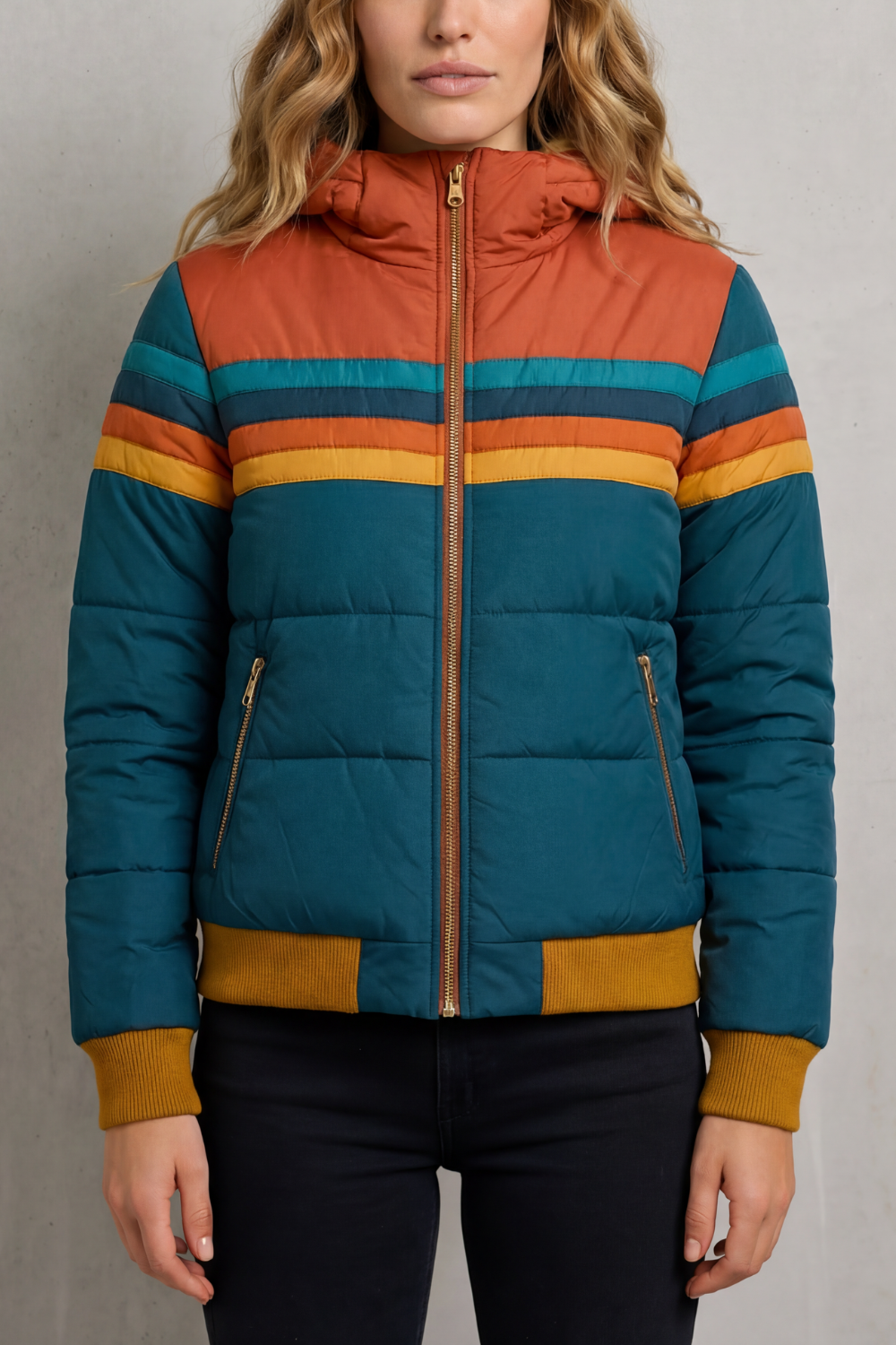 Elodie | Classic Striped Hooded Waterproof Jacket