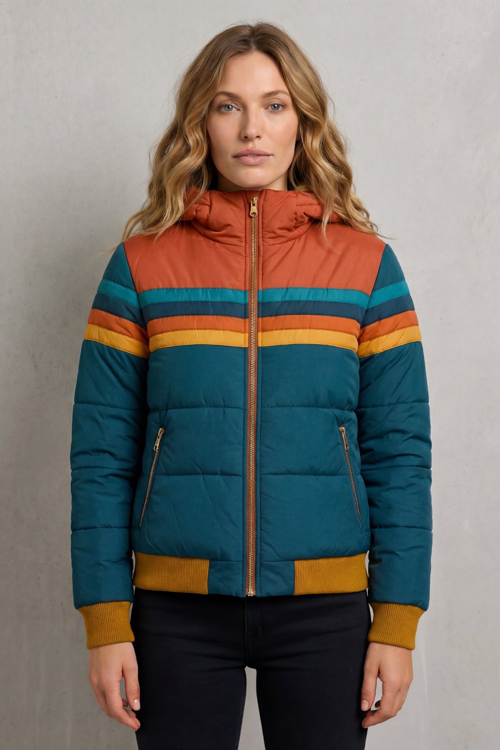 Elodie | Classic Striped Hooded Waterproof Jacket