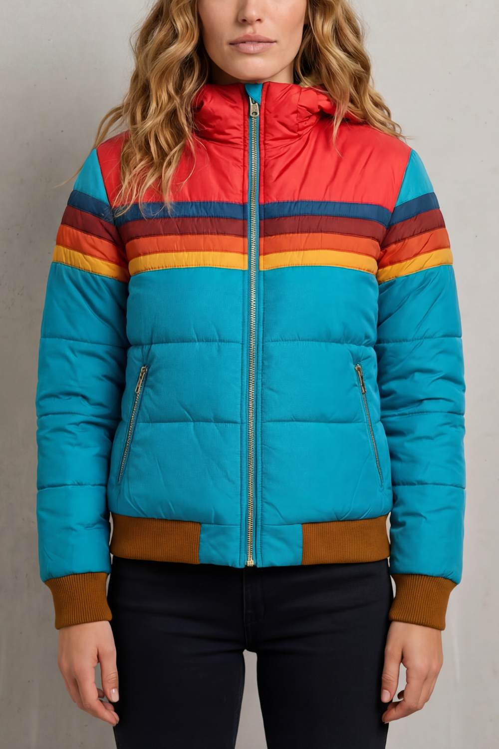 Elodie | Classic Striped Hooded Waterproof Jacket