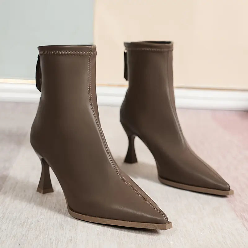 Elodie | Cosy Pointed Toe Kitten Heel Ankle Boots