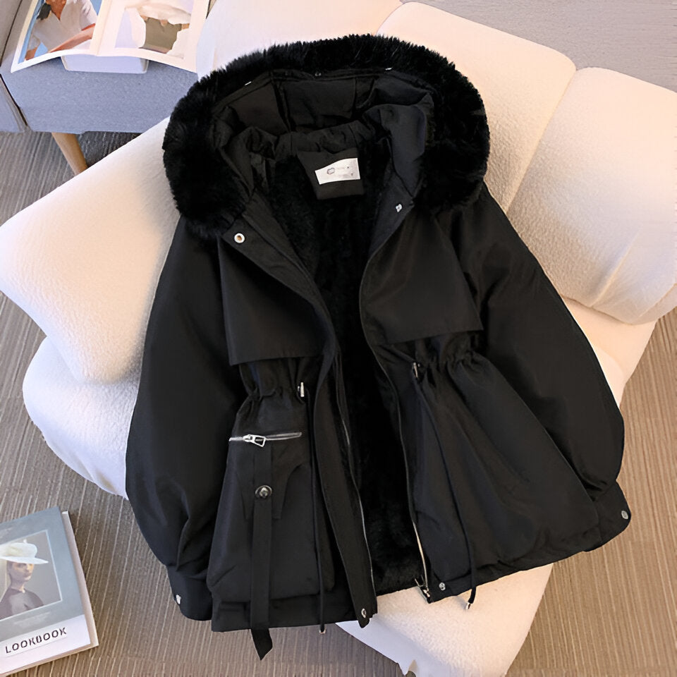 Elodie | Elegant Faux Fur Hooded Winter Parka Coat