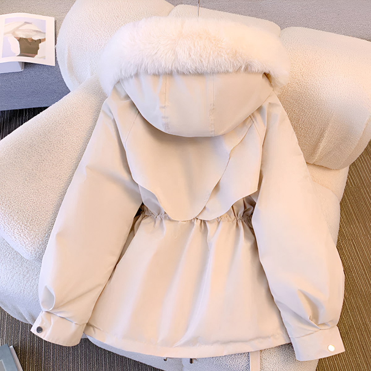 Elodie | Elegant Faux Fur Hooded Winter Parka Coat