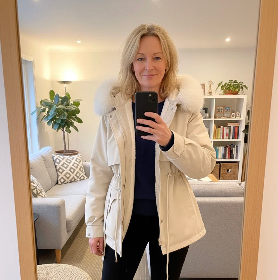 Elodie | Elegant Faux Fur Hooded Winter Parka Coat