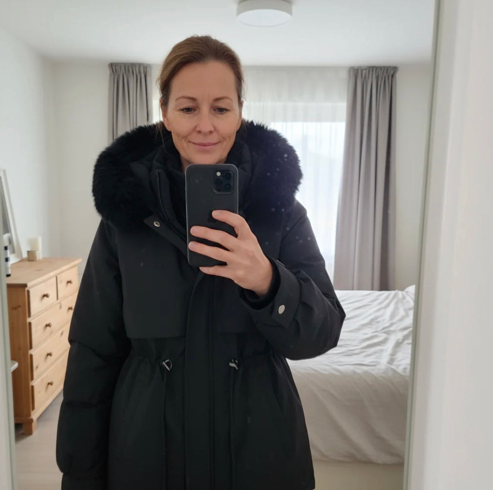 Elodie | Elegant Faux Fur Hooded Winter Parka Coat