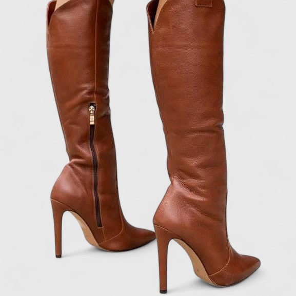 Eloise | Polished Pointed-Toe Knee High Womens Boots