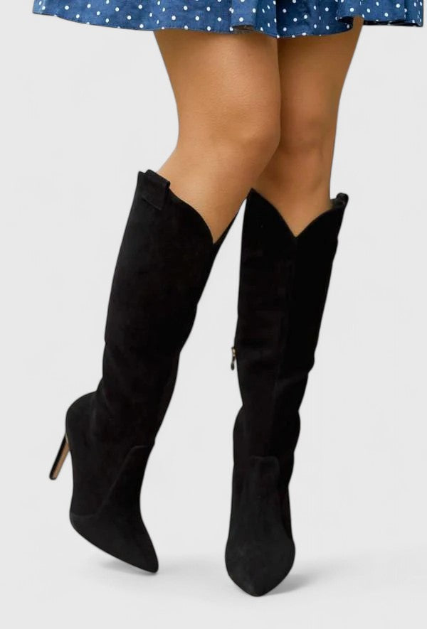 Eloise | Polished Pointed-Toe Knee High Womens Boots