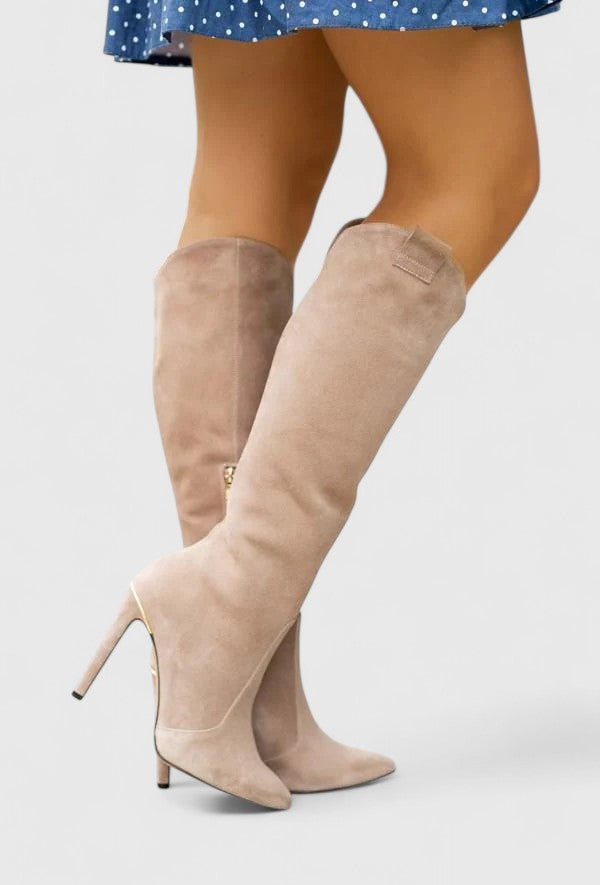 Eloise | Polished Pointed-Toe Knee High Womens Boots
