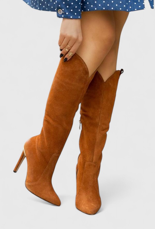 Eloise | Polished Pointed-Toe Knee High Womens Boots