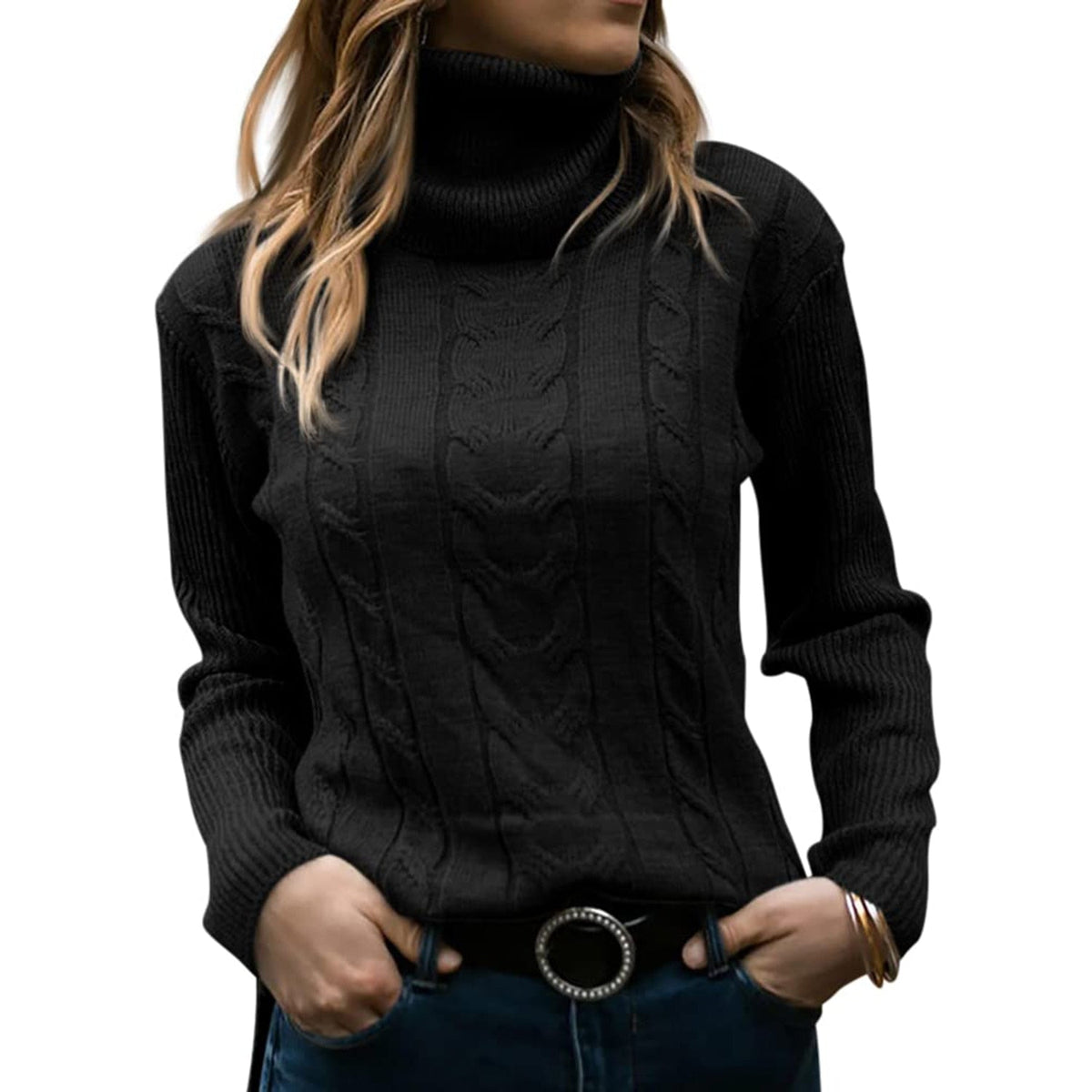 Eloise | Timeless Cable Knit Turtleneck Christmas Jumper for Women