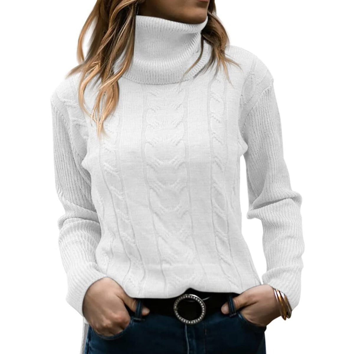 Eloise | Timeless Cable Knit Turtleneck Christmas Jumper for Women