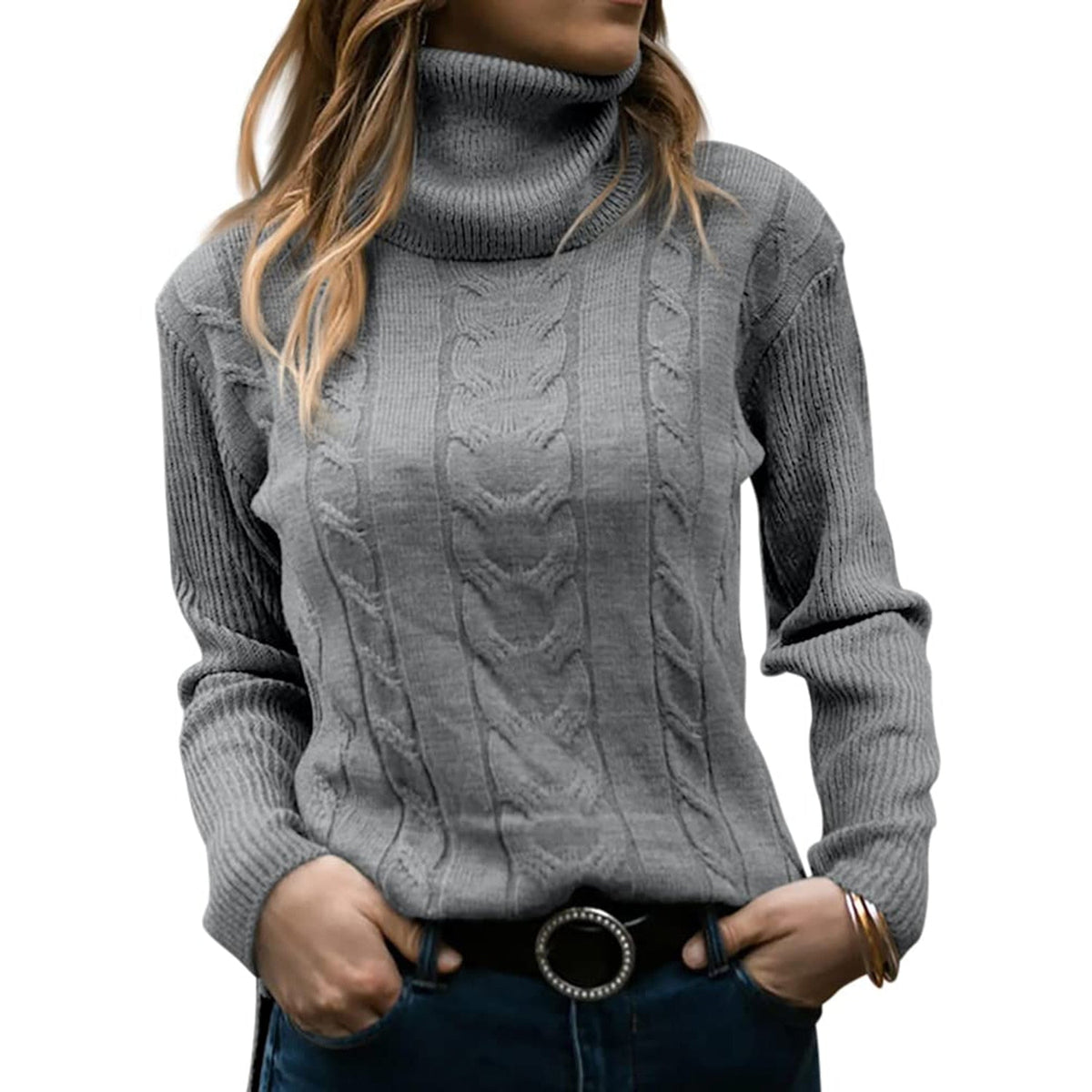 Eloise | Timeless Cable Knit Turtleneck Christmas Jumper for Women