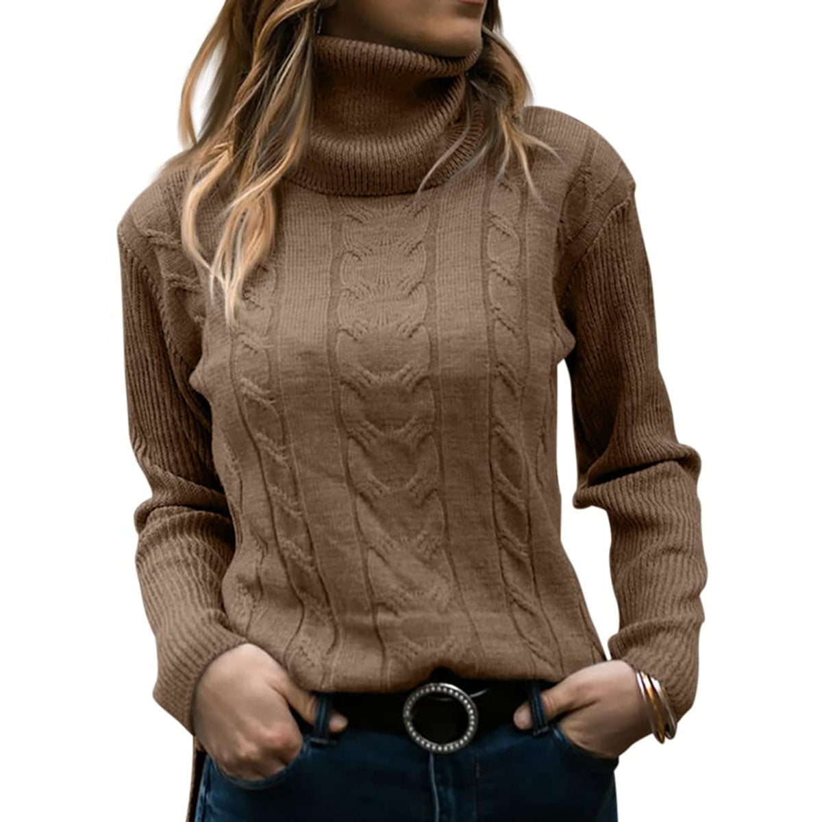 Eloise | Timeless Cable Knit Turtleneck Christmas Jumper for Women