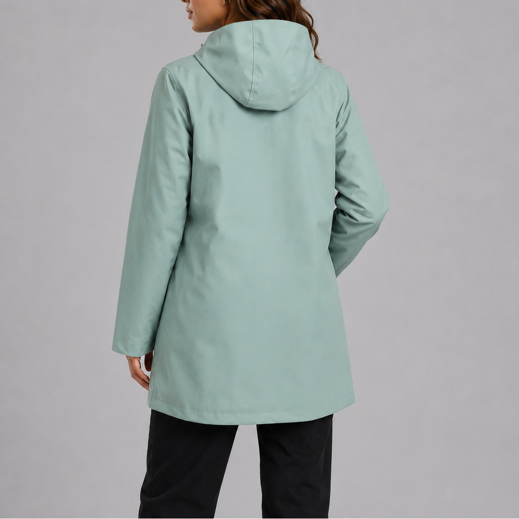 Elsie | Cosy Hooded Waterproof Jacket with Snap Button Coat