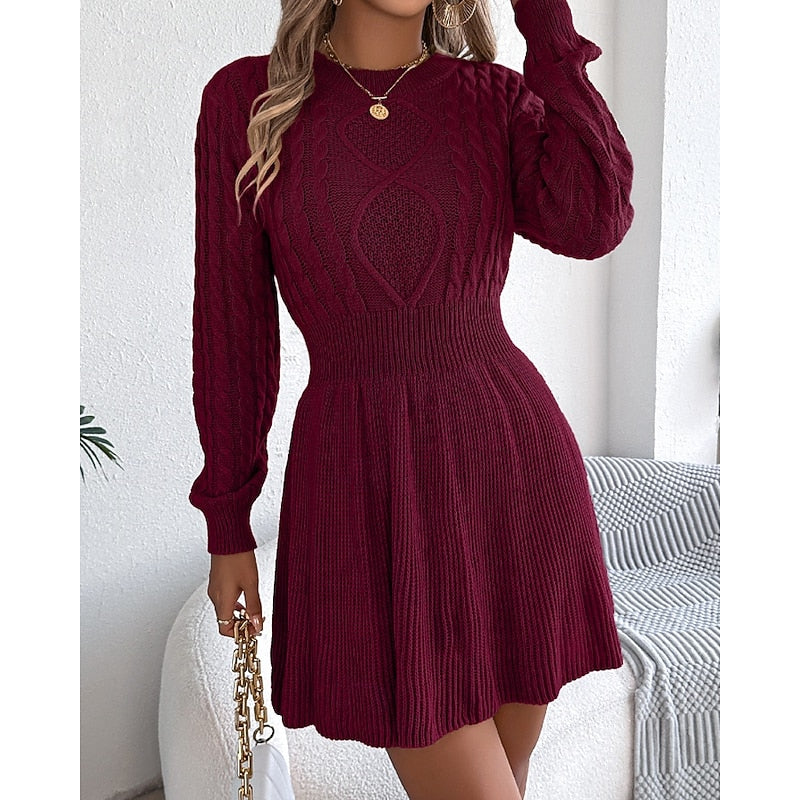 Elsie | Relaxed Cable-Knit Christmas Sweater Dress