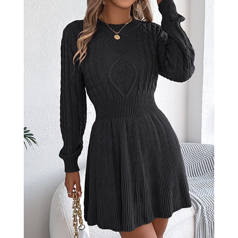 Elsie | Relaxed Cable-Knit Christmas Sweater Dress