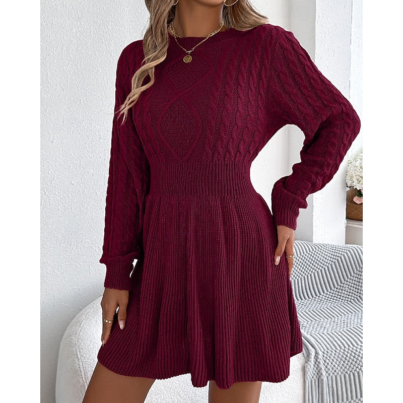 Elsie | Relaxed Cable-Knit Christmas Sweater Dress