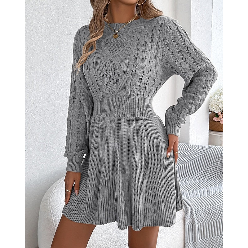 Elsie | Relaxed Cable-Knit Christmas Sweater Dress