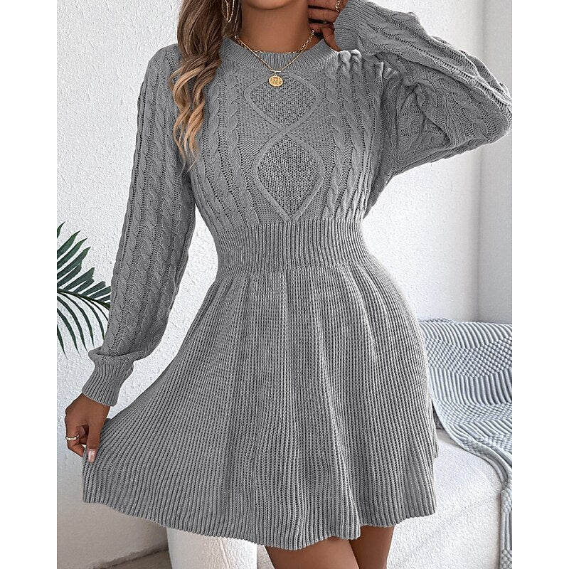Elsie | Relaxed Cable-Knit Christmas Sweater Dress