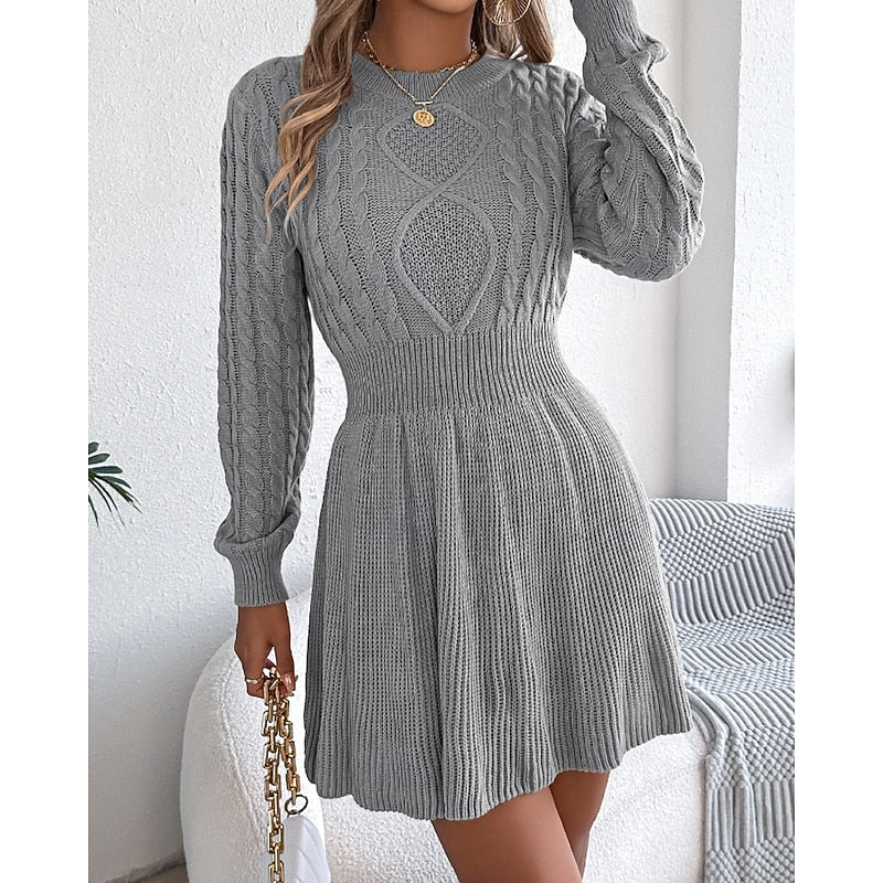 Elsie | Relaxed Cable-Knit Christmas Sweater Dress