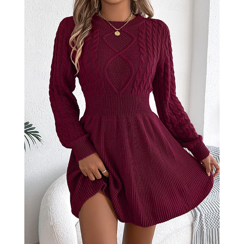 Elsie | Relaxed Cable-Knit Christmas Sweater Dress