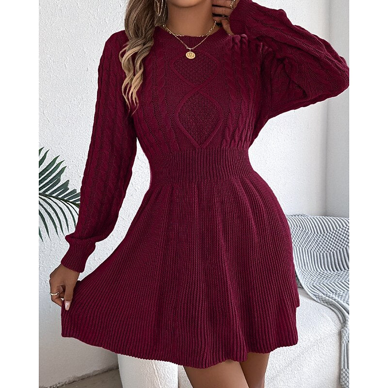 Elsie | Relaxed Cable-Knit Christmas Sweater Dress