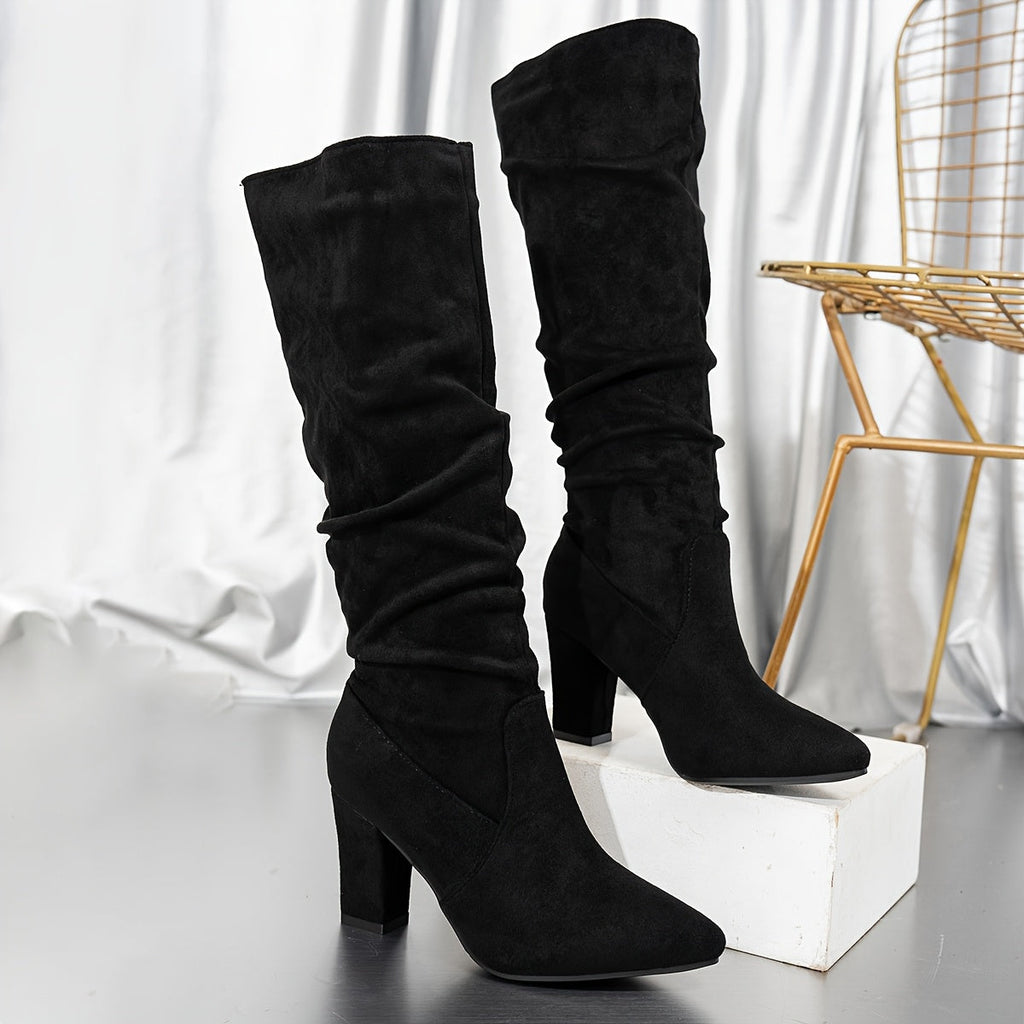 Elsie | Sophisticated Slouchy Knee High Heeled Womens Boots