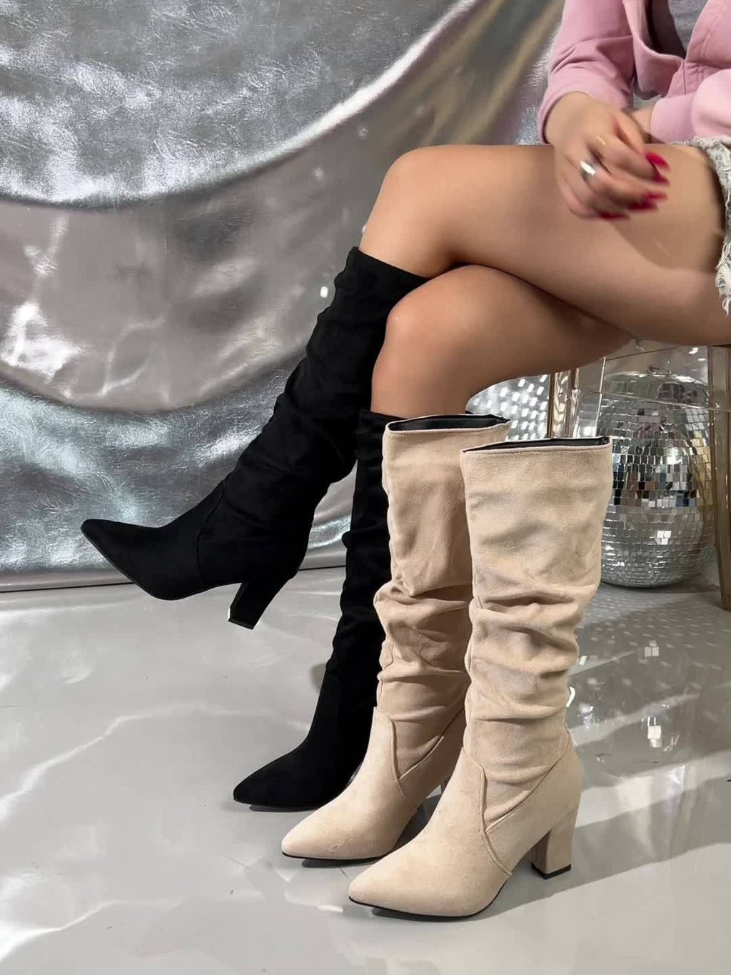 Elsie | Sophisticated Slouchy Knee High Heeled Womens Boots