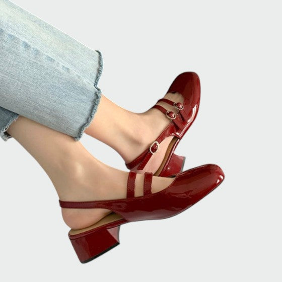 Emilia | Chic Double Strap Mary Jane Slingback Heels