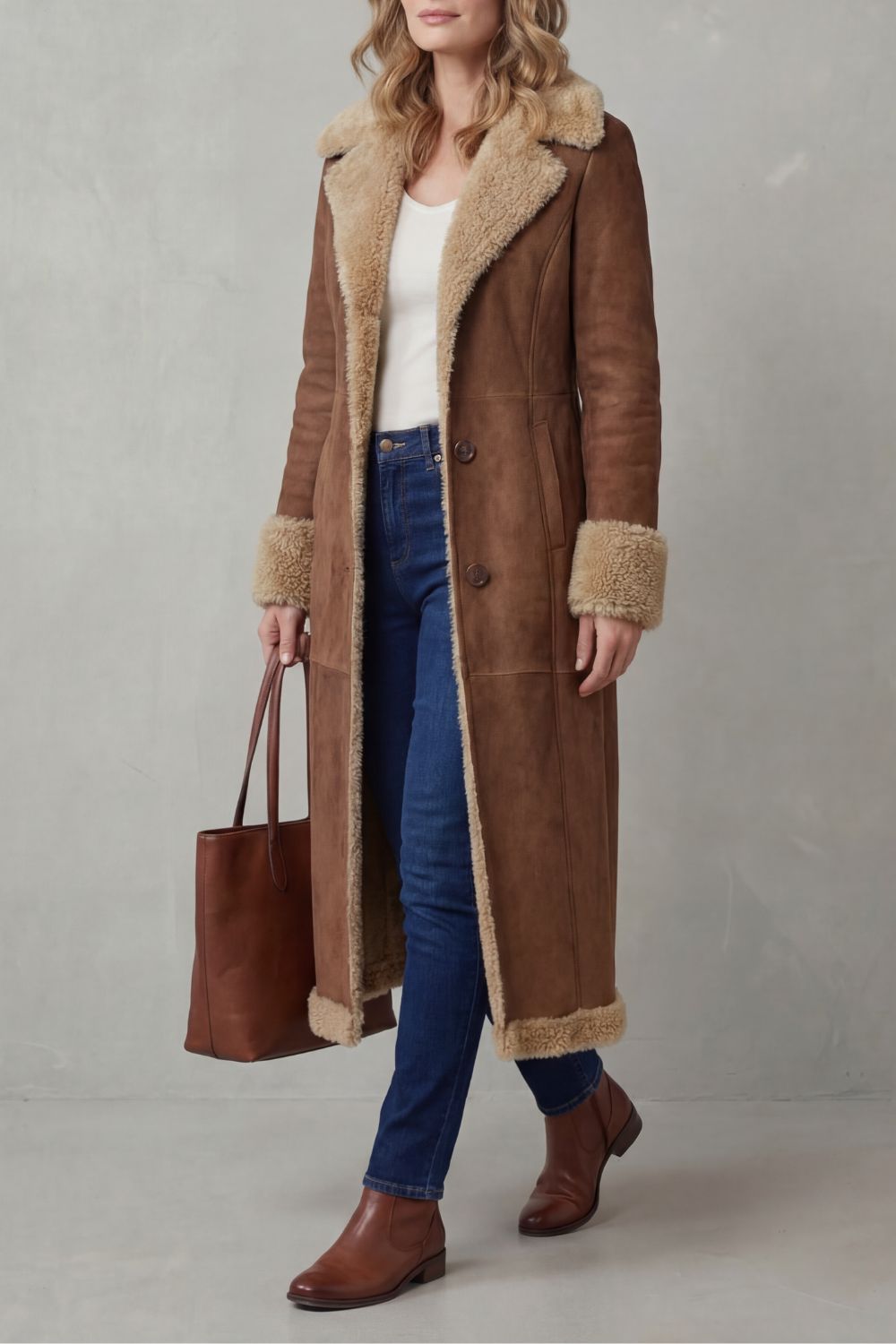 Emilia | Cosy Longline Faux Fur Coat