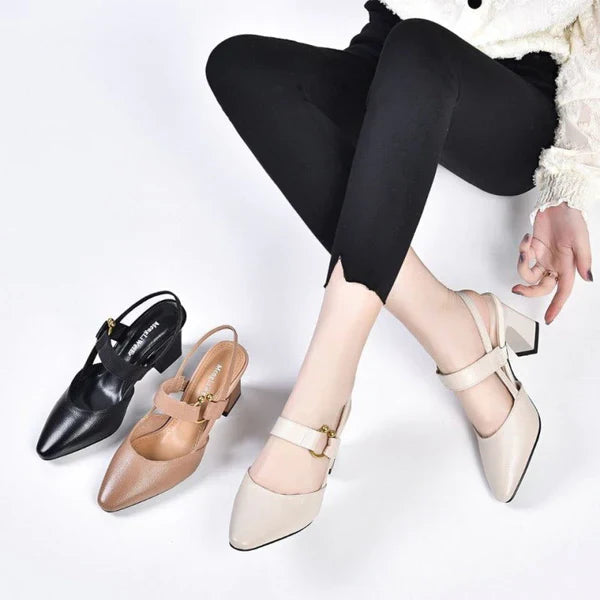 Emilia | Timeless Buckle Strap Mary Jane Slingback Heels