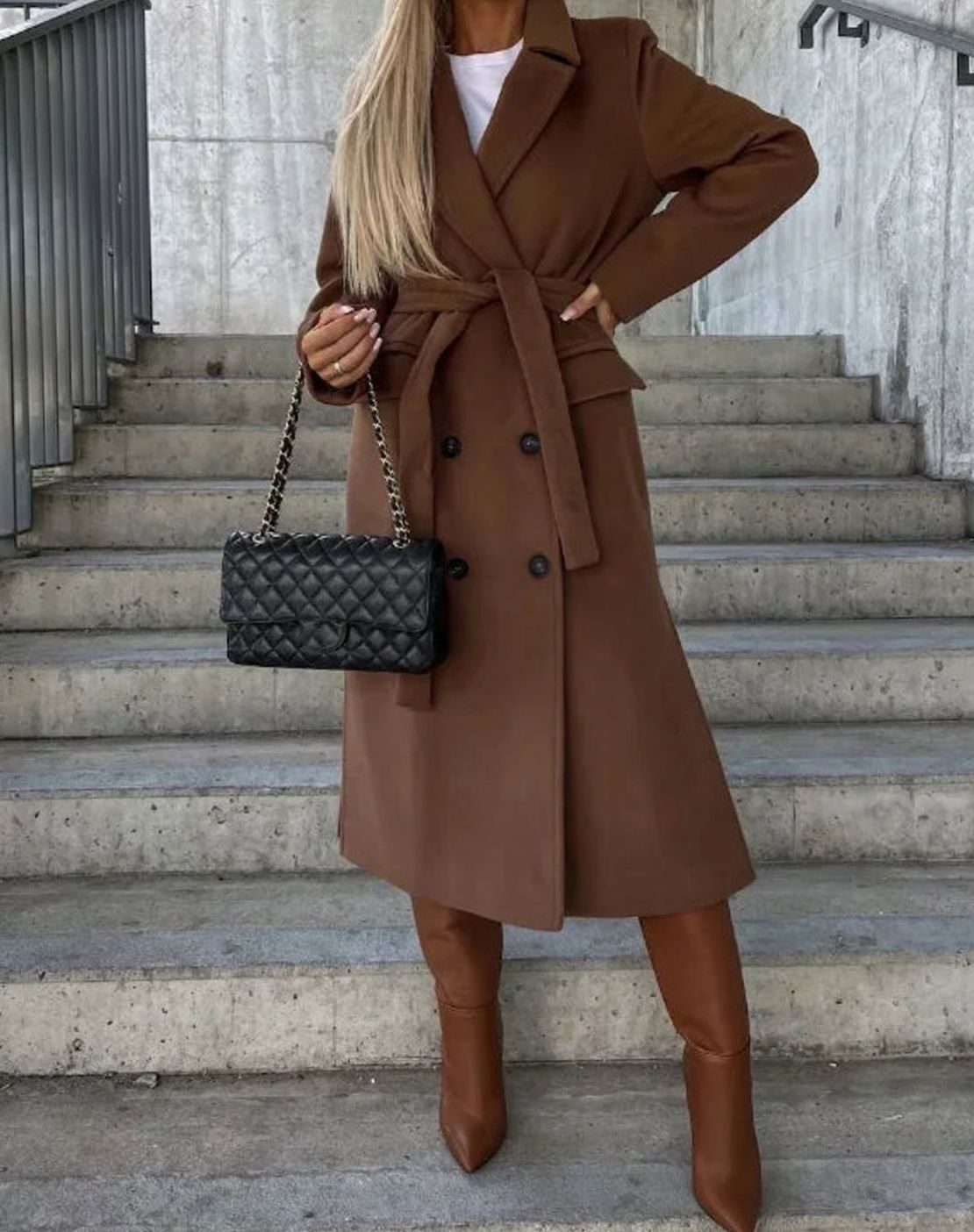 Emily | Graceful Long Double Breasted Wool Coat