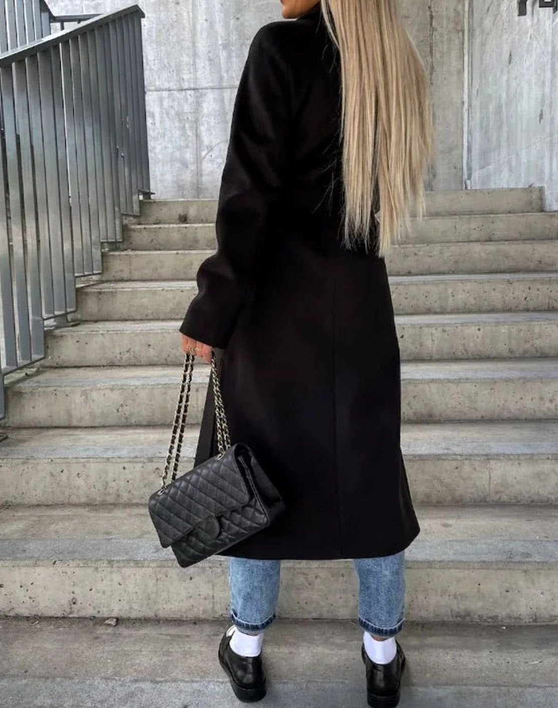 Emily | Graceful Long Double Breasted Wool Coat