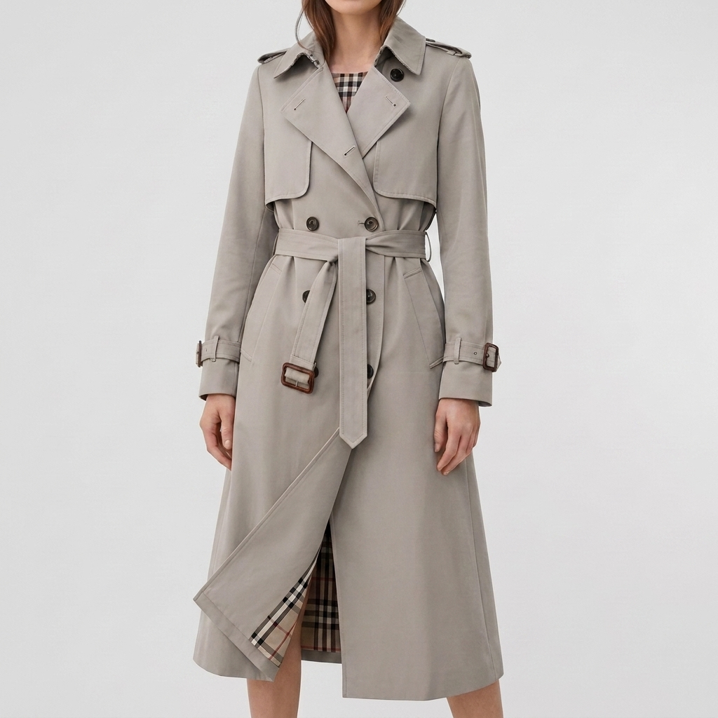 Emma | Graceful Belted Double-Breasted Trench Coat
