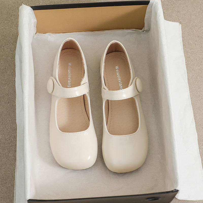 Emma | Refined Round Toe Mary Jane Flats with Adjustable Strap