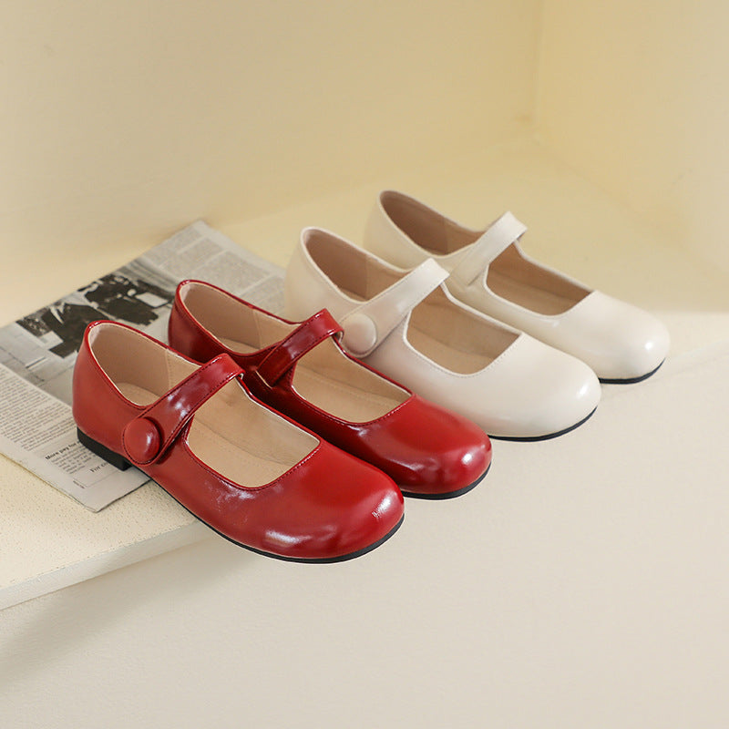 Emma | Refined Round Toe Mary Jane Flats with Adjustable Strap
