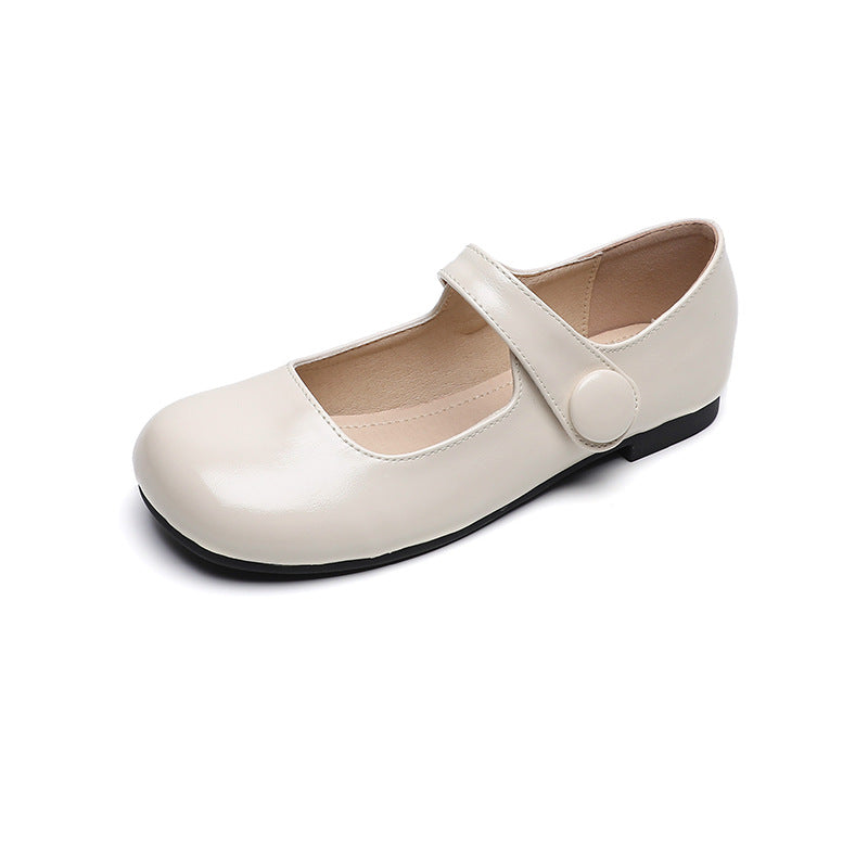 Emma | Refined Round Toe Mary Jane Flats with Adjustable Strap