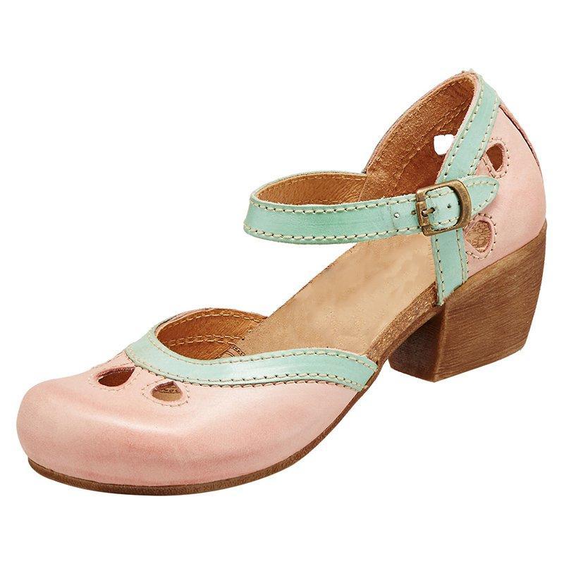 Emma | Refined Two-Tone Mary Jane Block Heel Shoes