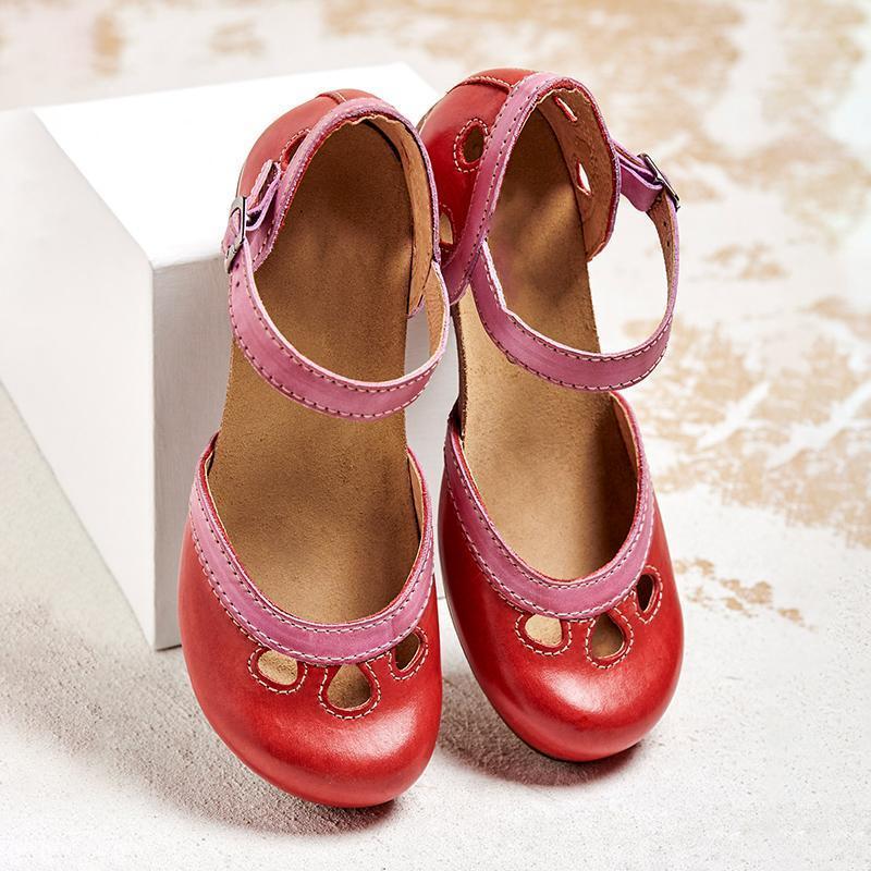 Emma | Refined Two-Tone Mary Jane Block Heel Shoes