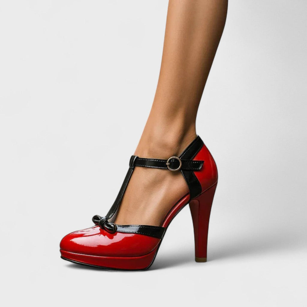 Emma | Stylish Bow Detail Mary Jane Shoes Heeled Pumps