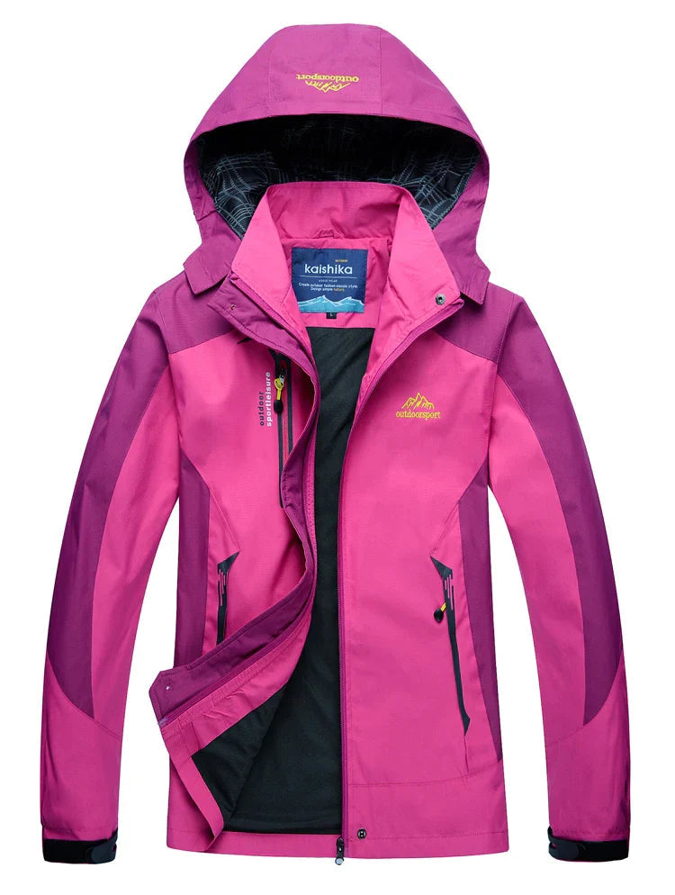 Emma | Timeless Hooded Waterproof Jacket with Colour-Block Design