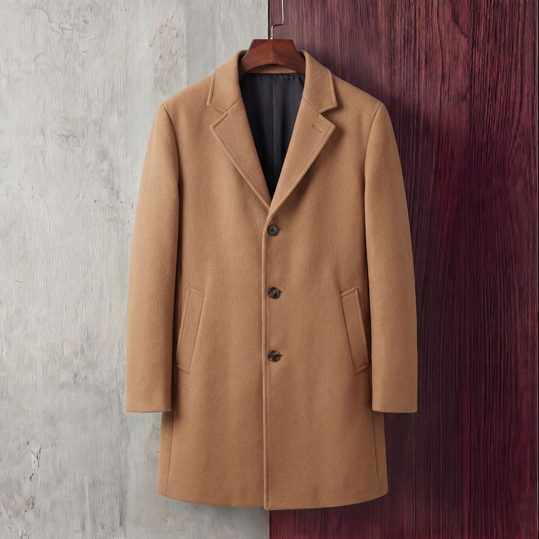 Enzo | Classic Tailored Mens Overcoat with Notch Lapel