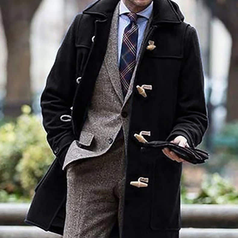 Enzo | Polished Hooded Toggle Duffle Parka Jacket