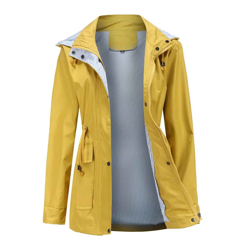 Erin | Chic Hooded Waterproof Jacket with Drawstring Waist