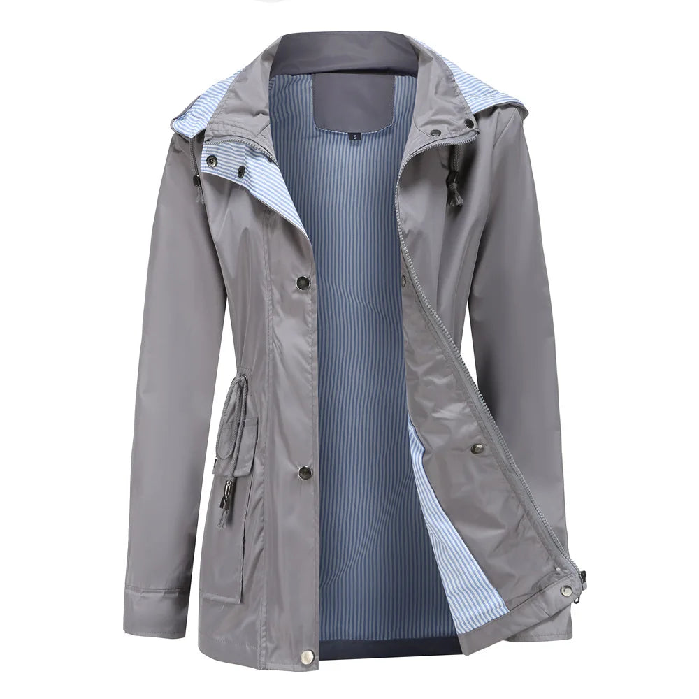 Erin | Chic Hooded Waterproof Jacket with Drawstring Waist