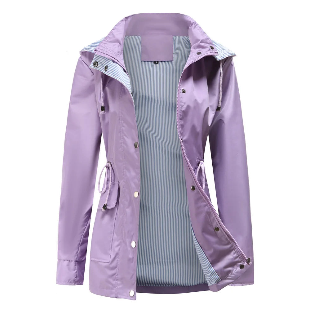 Erin | Chic Hooded Waterproof Jacket with Drawstring Waist