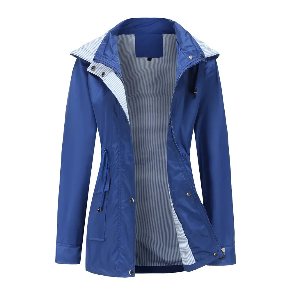 Erin | Chic Hooded Waterproof Jacket with Drawstring Waist